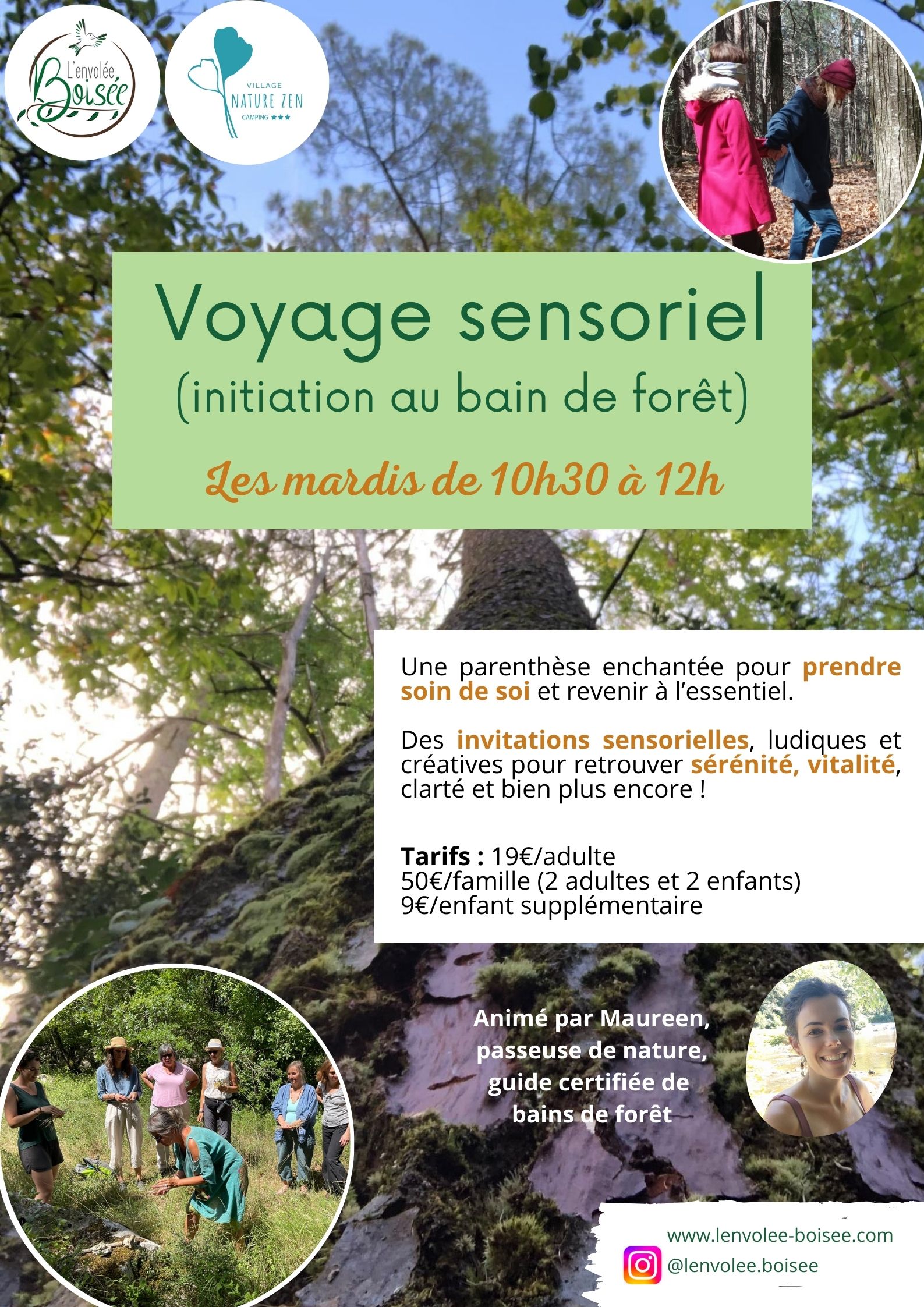 initiation bain de forêt camping Uzer